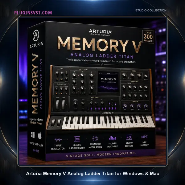 33070-pluginsvst Arturia Memory V Analog Ladder Titan 3D box