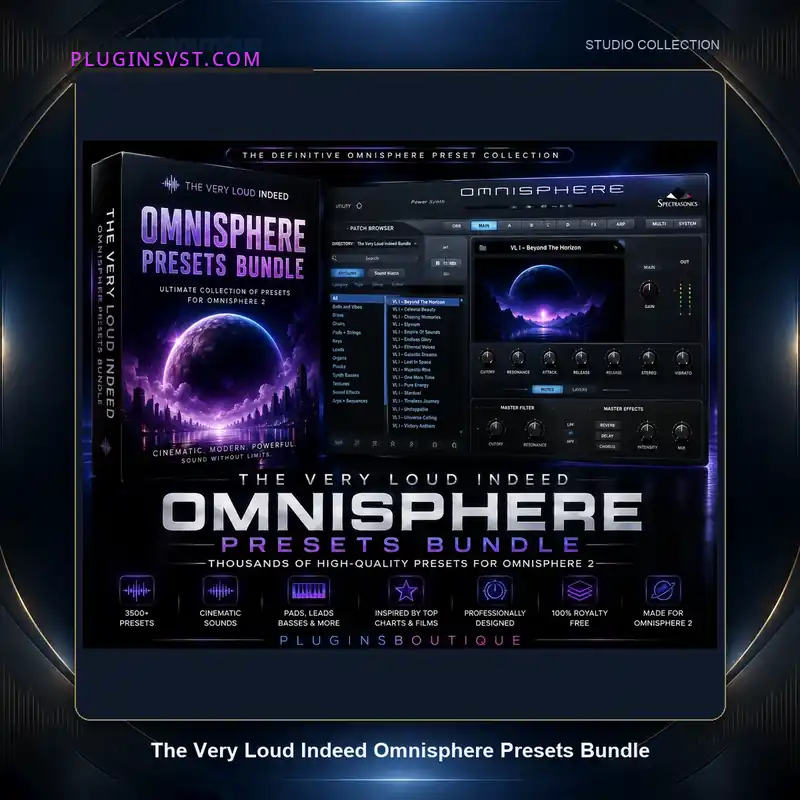 34331-pluginsvst The Very Loud Indeed Omnisphere Presets Bundle 3D box